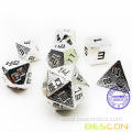 Bescon Shiny Silver-Ore Lode Solid Metal Dice Set